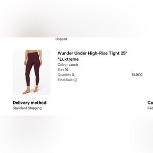 Lululemon Lux Cassis Wunder Under Tights
